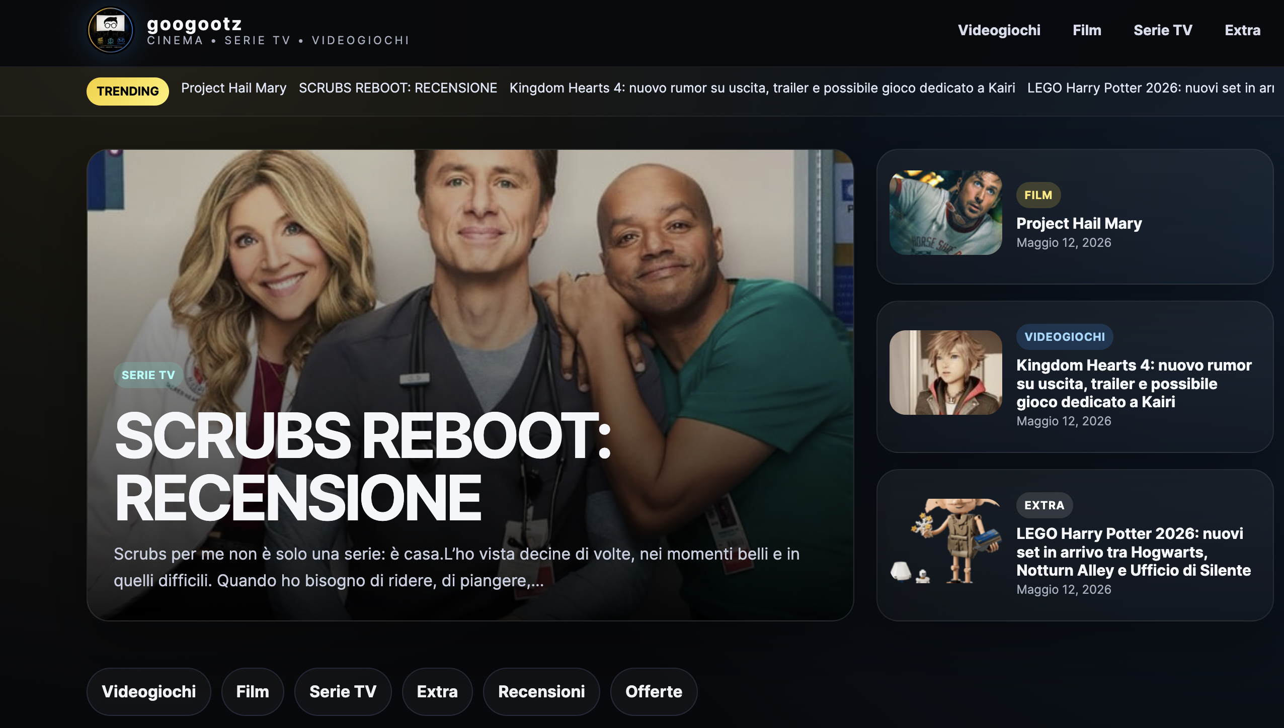 Anteprima sito Googootz.it